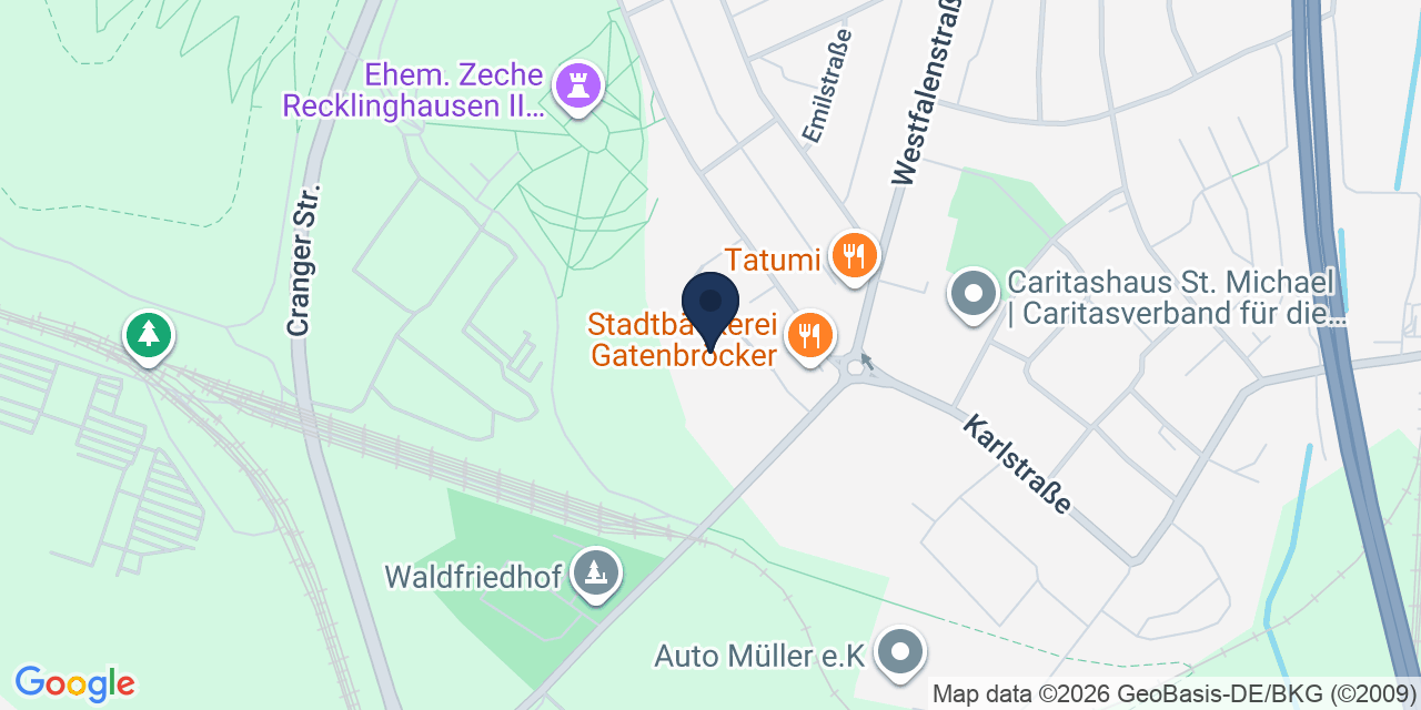 Karte: Standort von Verschlusssache Escape Rooms - Recklinghausen in Recklinghausen